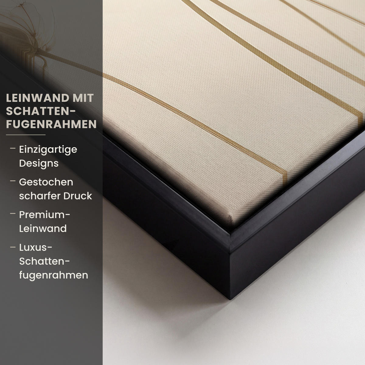 LEINWAND Bilder mit Rahmen - Sonnenlicht - Löwenzahn - Botanisch - Blumen - 20x30 - Creme, Textil (20/30cm) - MuchoWow