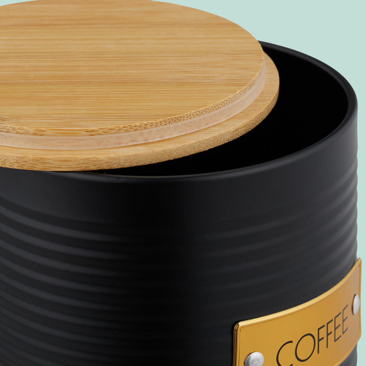 KAFFEEDOSE - Schwarz, Holz/Kunststoff (11/16cm) - Relaxdays