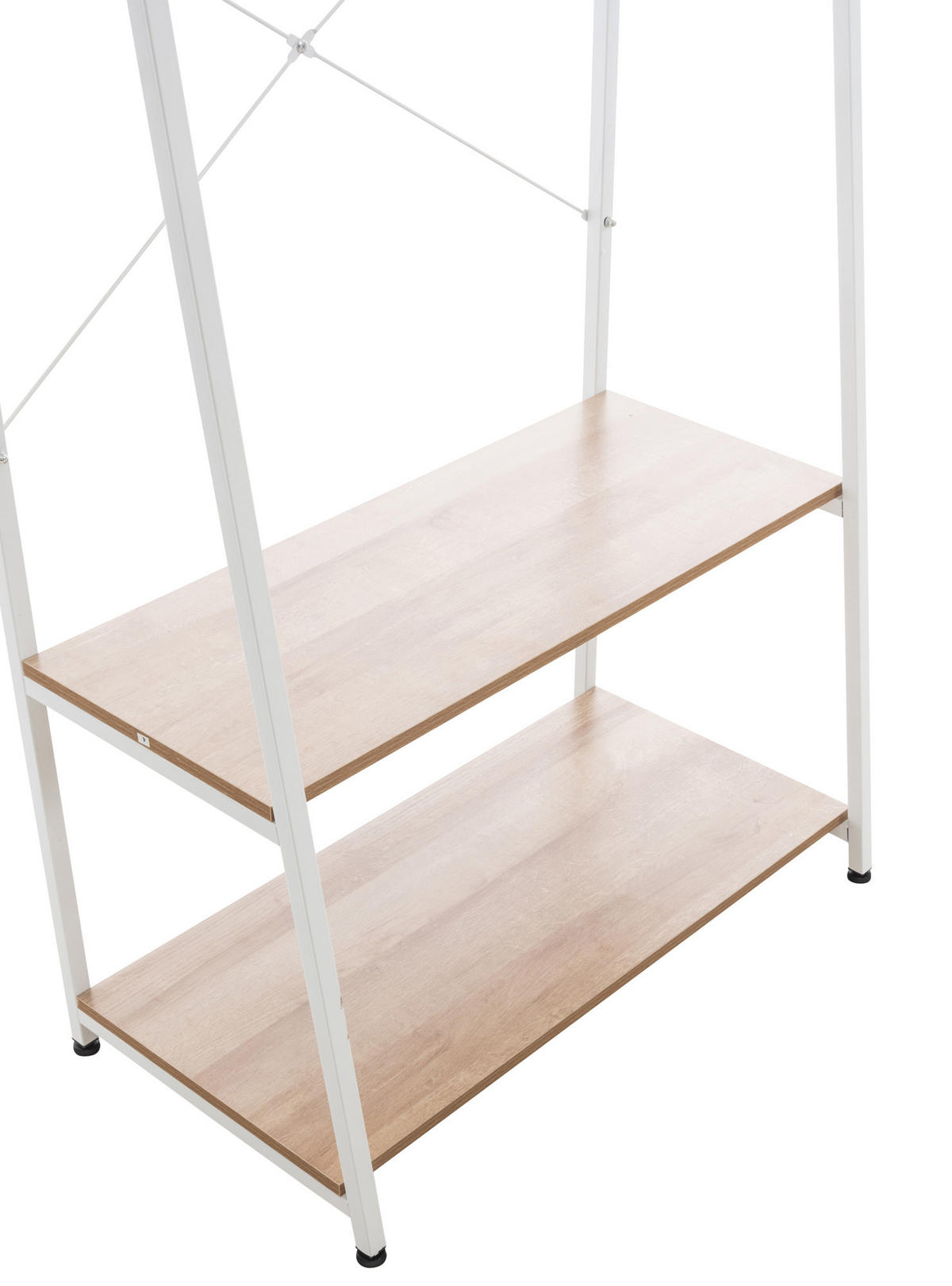 KLEIDERSTÄNDER M-edelstahl-Holz - Eukalyptusholzfarben/Weiß, Holz/Metall (80/167/44cm) - CLP