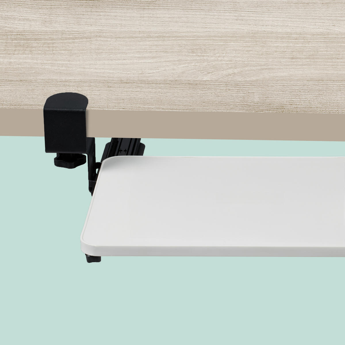 TASTATURABLAGE - Weiß, Holzwerkstoff/Textil (24/78/11cm) - Relaxdays