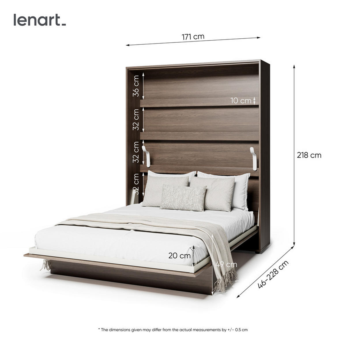 SCHRANKBETT BED CONCEPT BC-12 Matratze - Alteiche, Holzwerkstoff (160/200cm) - Meblini