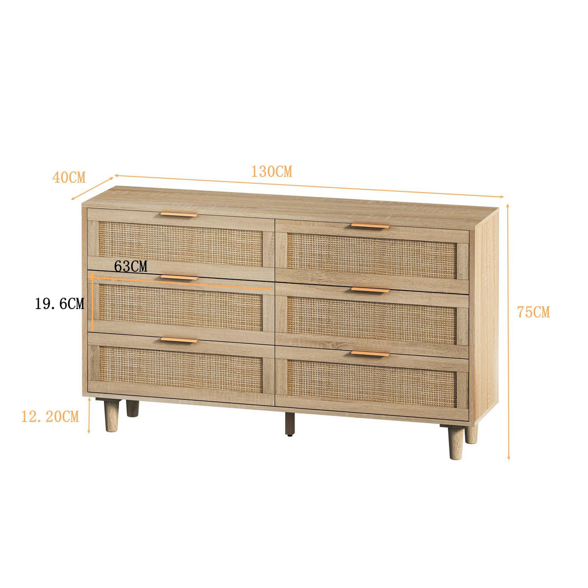 SIDEBOARD Beige 130/40/75 cm - Naturfarben, Holzwerkstoff (40/75/130cm) - Urban Meuble