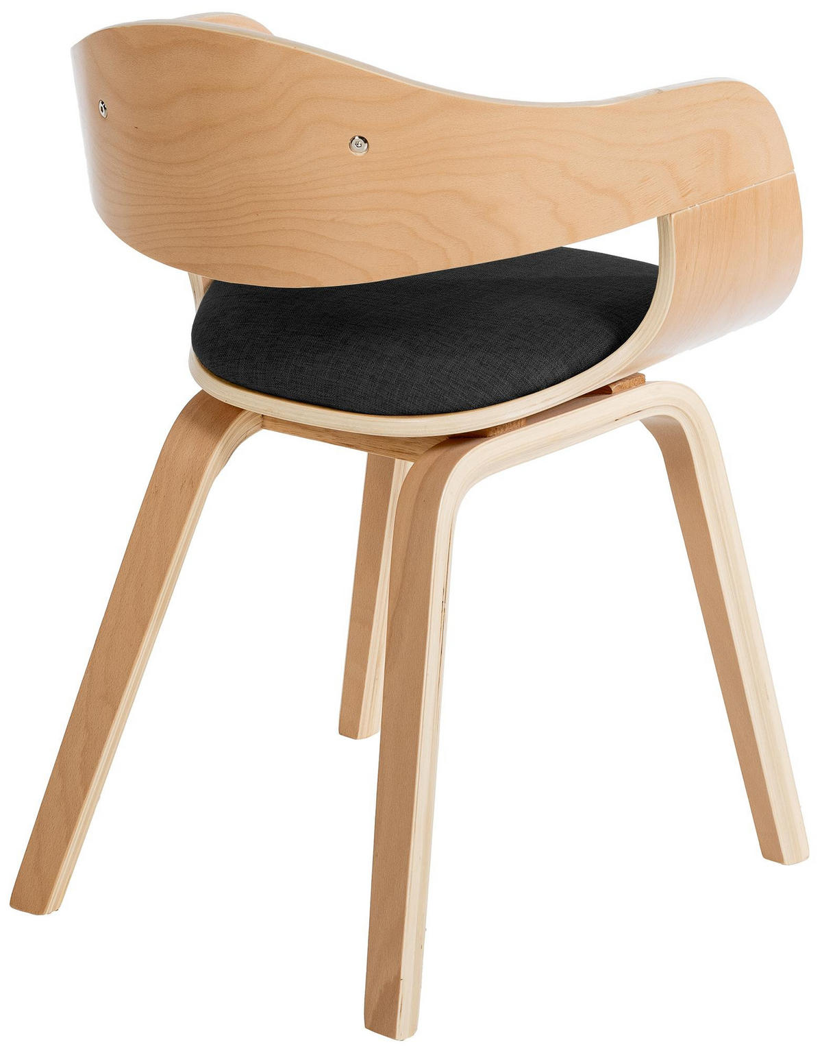 ARMLEHNENSTUHL 2er Set Stoff Natura/Dunkelgrau - Eukalyptusholzfarben/Dunkelgrau, Holz/Textil (49/73/46cm) - CLP