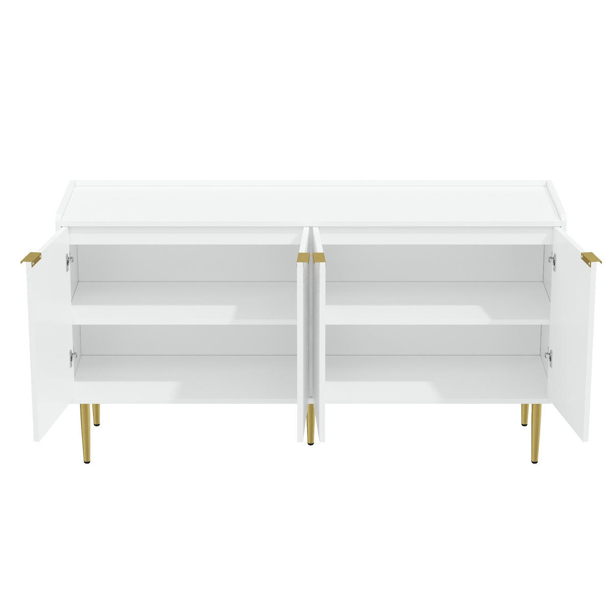 KOMMODE 140/75/38 cm Weiß aus MDF mit verstellbaren Einlegeböden - Weiß, Holzwerkstoff (38/75/140cm) - OKMYHOME
