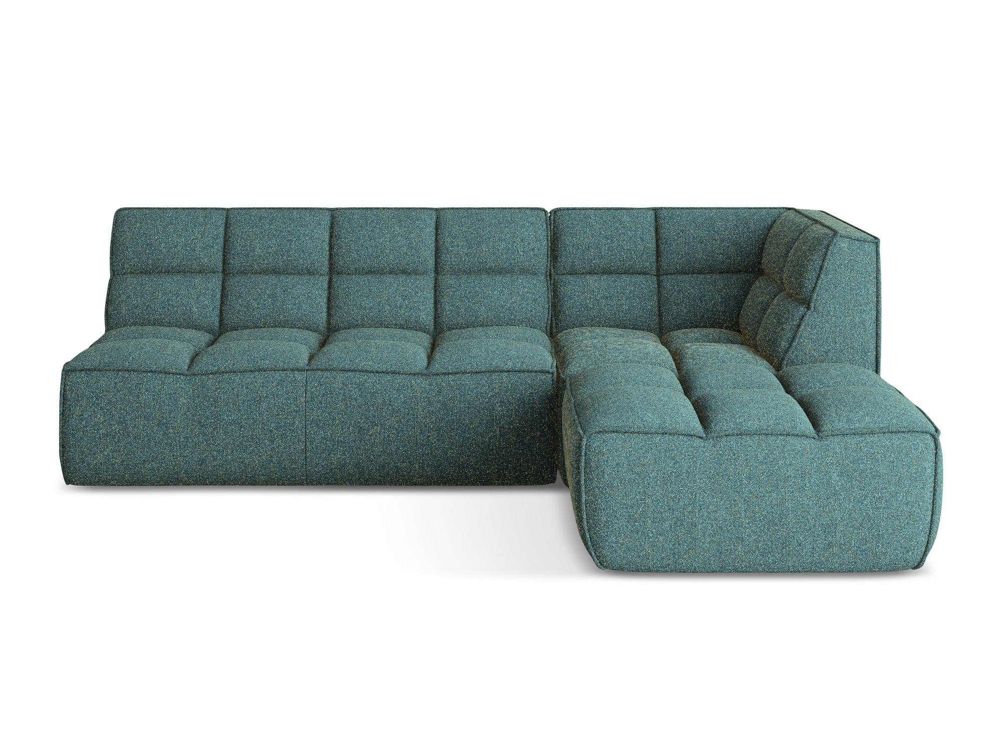 ECKSOFA Beidseitig Strukturstoff Stoff Blau - Blau/Petrol, Kunststoff/Textil (258/178cm) - Makamii