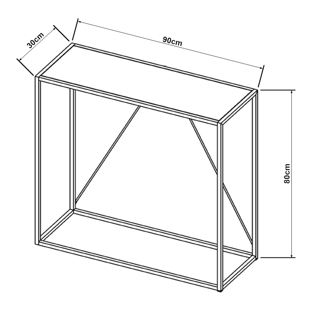 KONSOLENTISCH Austevoll - Schwarz, Metall (30/90/80cm)