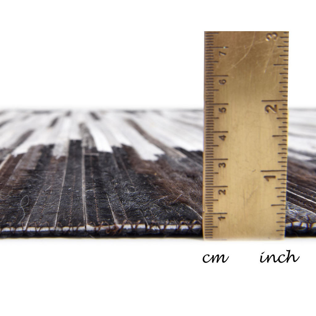 Thumbnail - Theko Lederteppich, Silber, Textil, Abstrakt, Rechteckig, 160x230 cm, antistatisch, Teppiche & Böden, Teppiche, Felltepp...