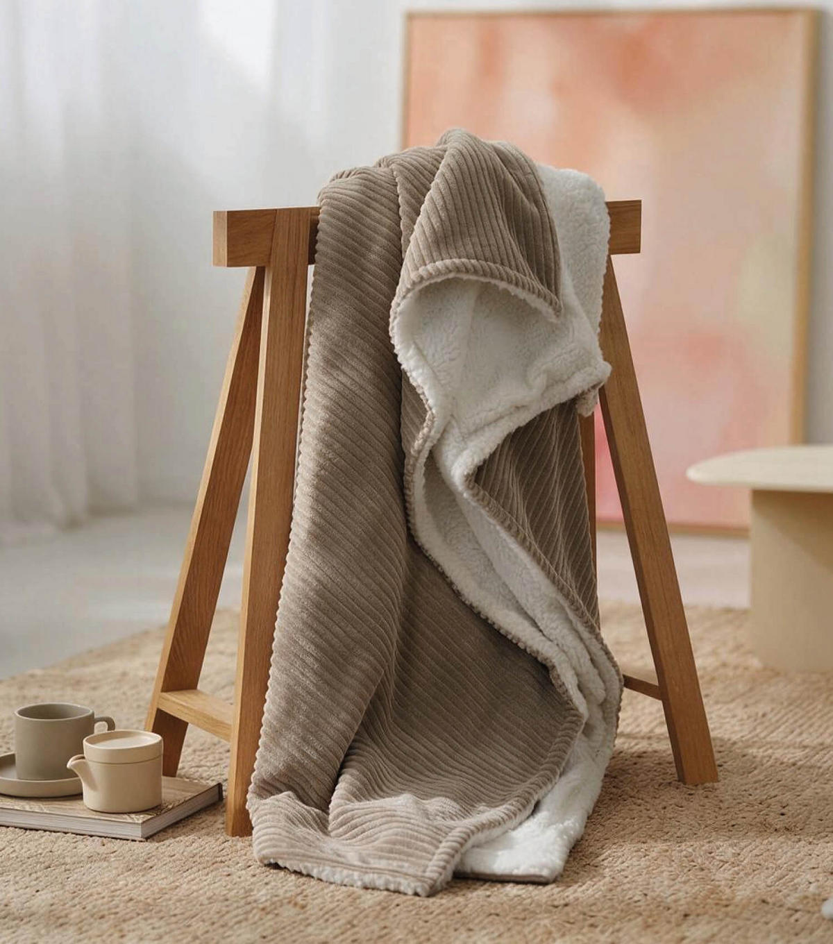 DECKE Duo - Taupe, Textil (200/1.5cm) - Mokebo