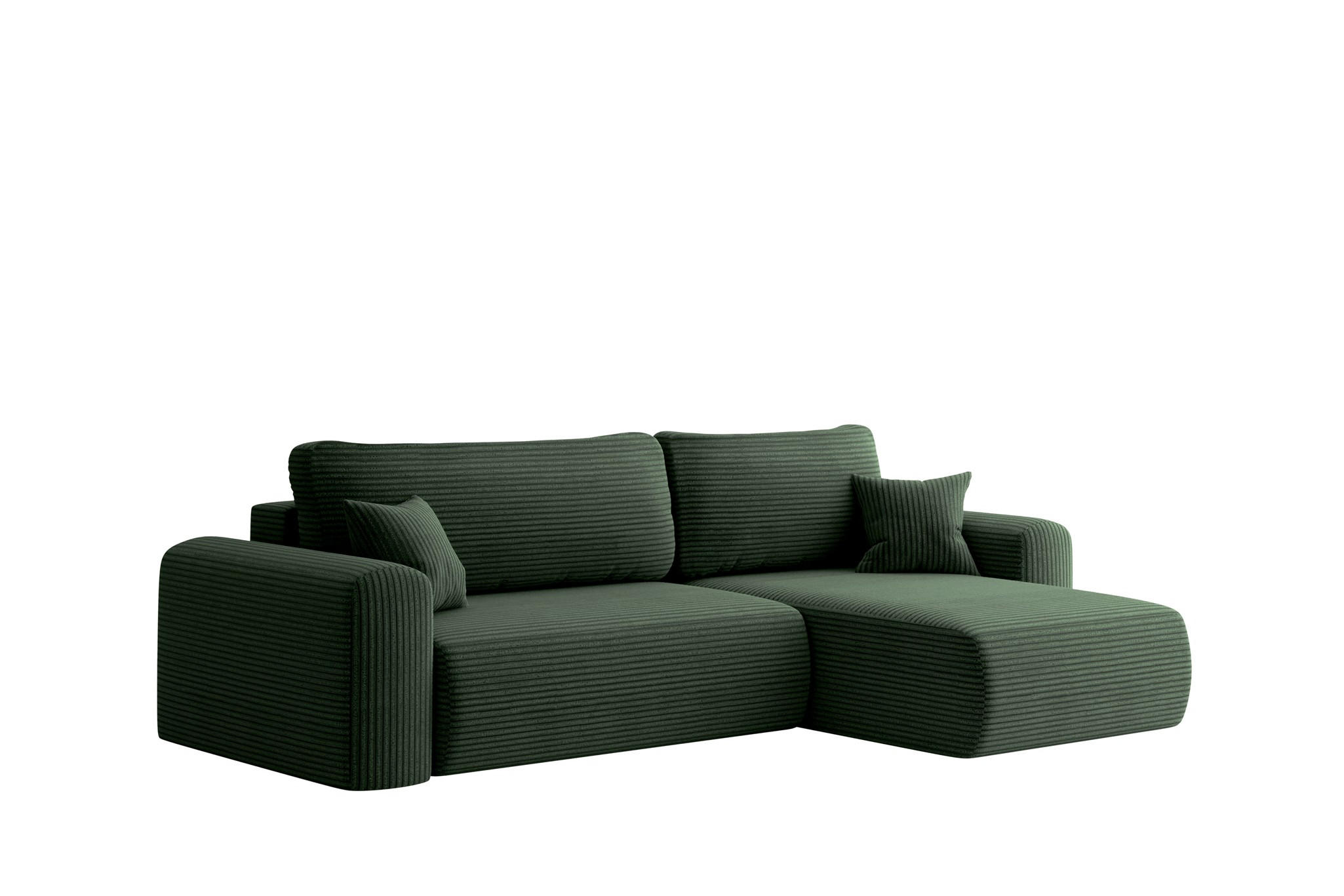 ECKSOFA Flora In Poso - Grün, Holzwerkstoff/Textil (272/145cm) - Fun Möbel