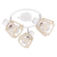 LED DECKENLEUCHTE Metall Holz Braun 3 Flammig - Braun, Holz (28/28/18cm) - Globo Lighting