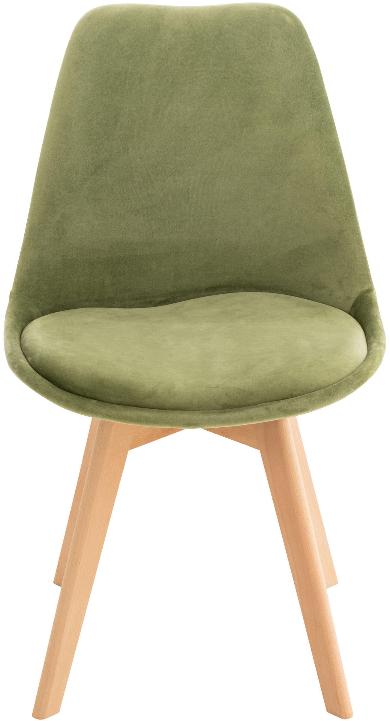 STUHL Samt hellgrün - Eukalyptusholzfarben/Hellgrün, Holz/Textil (49/83/50cm) - CLP