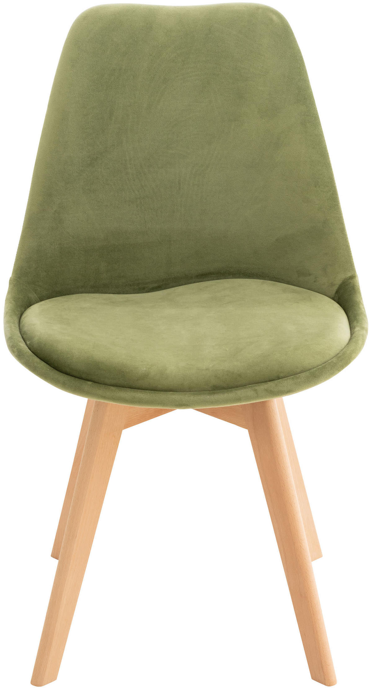 STUHL Samt hellgrün - Eukalyptusholzfarben/Hellgrün, Holz/Textil (49/83/50cm) - CLP
