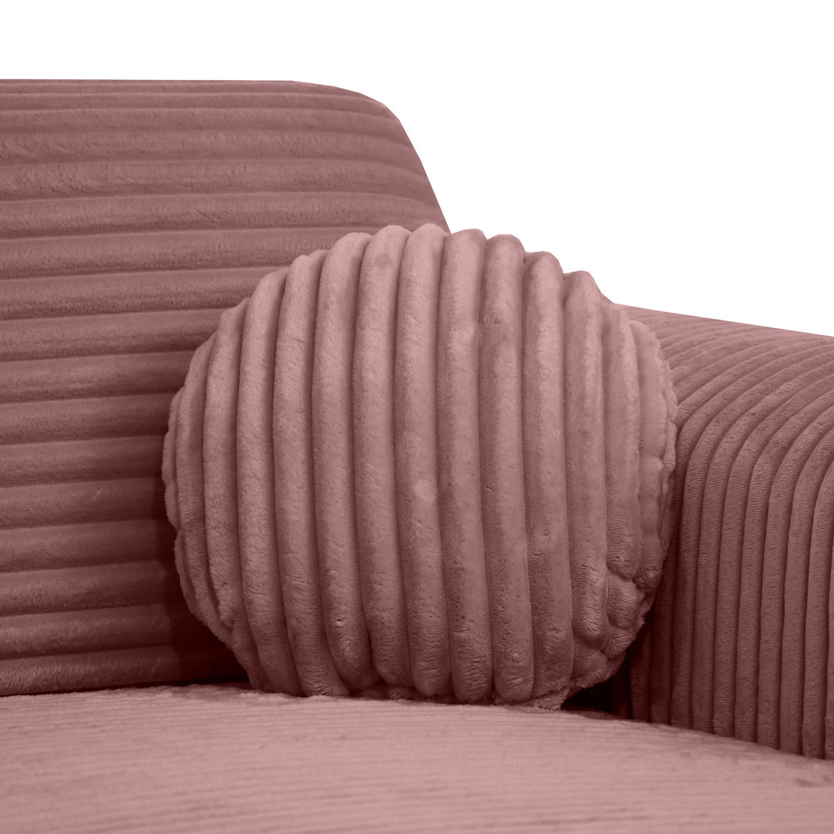 ECKSOFA Puerto, ohne Schlaffunktion, Rosa, rechts - Schwarz/Rosa, Textil (269/170cm) - Beautysofa