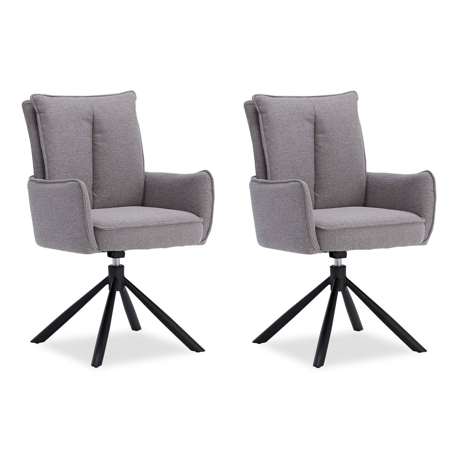 ARMLEHNENSTUHL in Grau 2 Stück drehbar - Grau, Textil (59/94/64cm) - Homestyle4u
