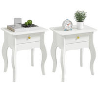 BEISTELLTISCH DE-15789 2er-Set mit Schublade Weiß - Weiß, Holzwerkstoff (45/35/55cm) - ComfortXL