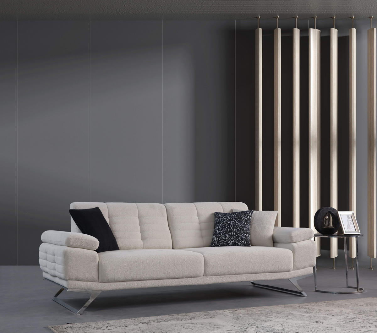 2-SITZER Sofa LINDY, Creme - Creme, Leder/Textil (195/89/100cm)
