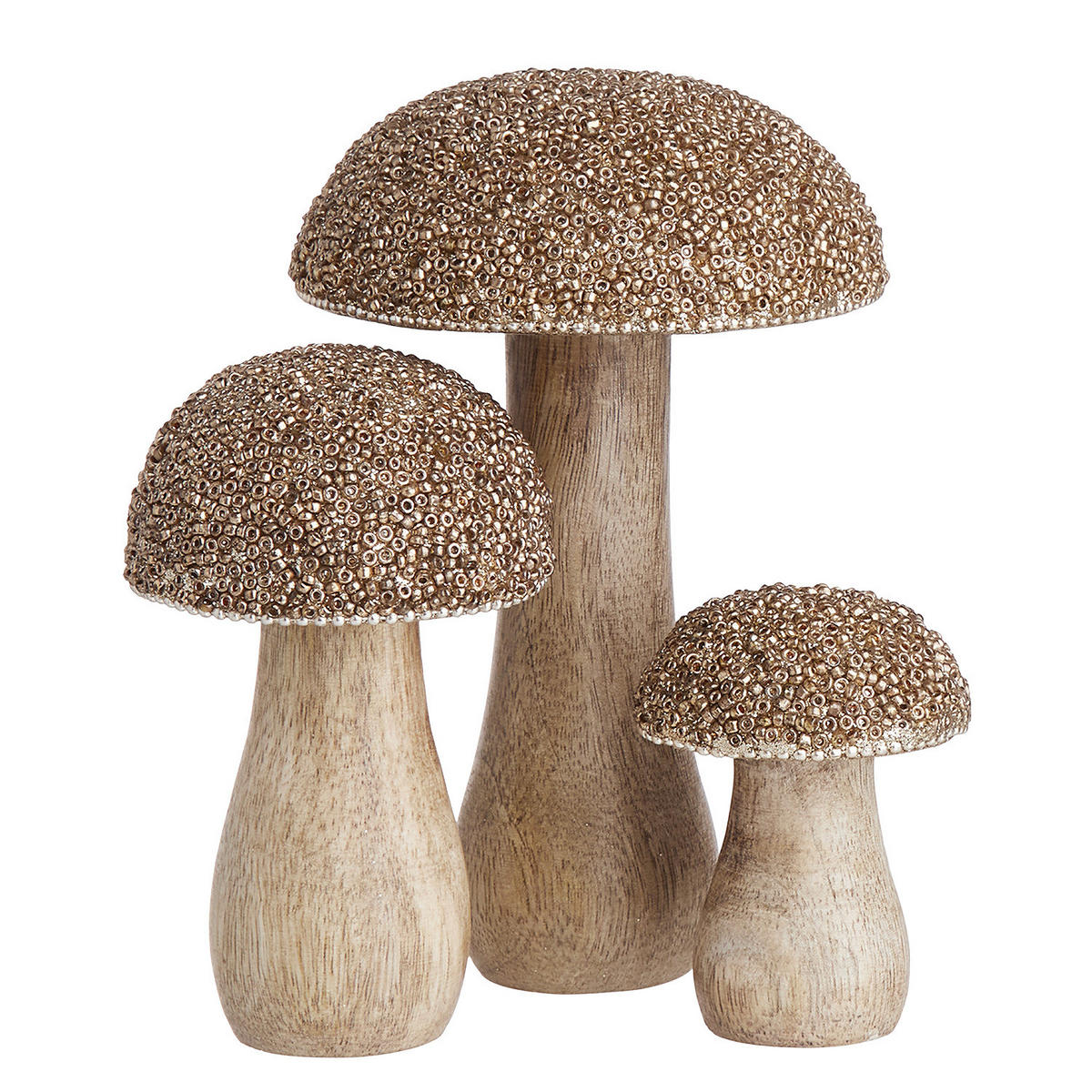 DEKO-PILZ Harvest Love - Goldfarben, Glas/Holz (7/11/7cm) - Butlers