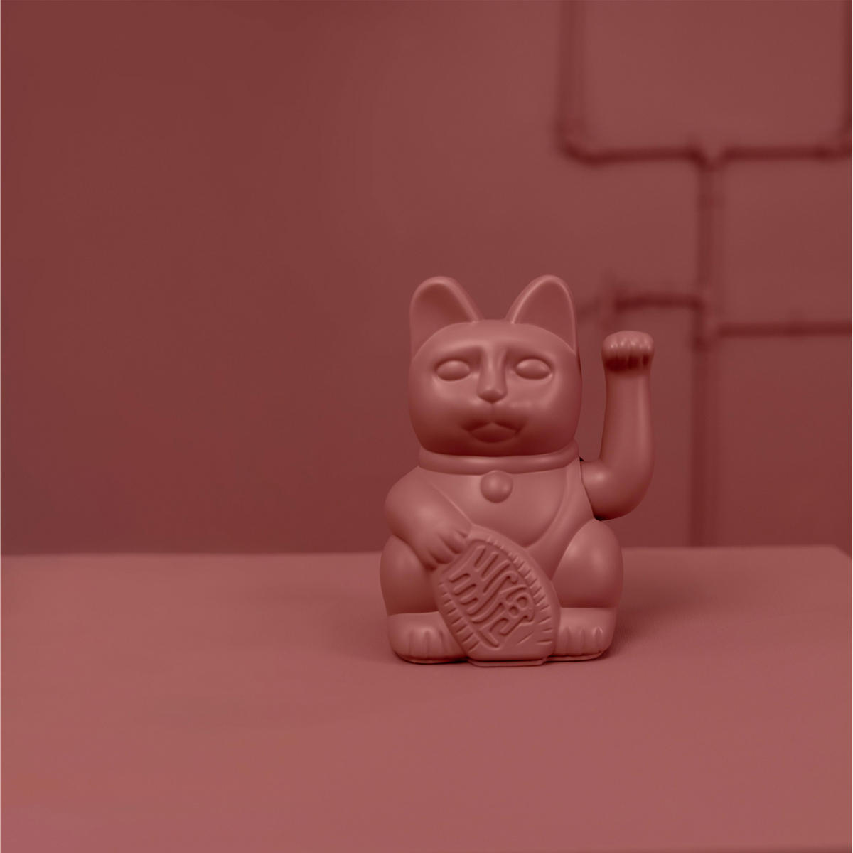 WINKEKATZE Lucky Cat Classic, Kunststoff, Berry Red, ca. 15 cm - Lila, Kunststoff (8.5/15/10.5cm) - Donkey Products