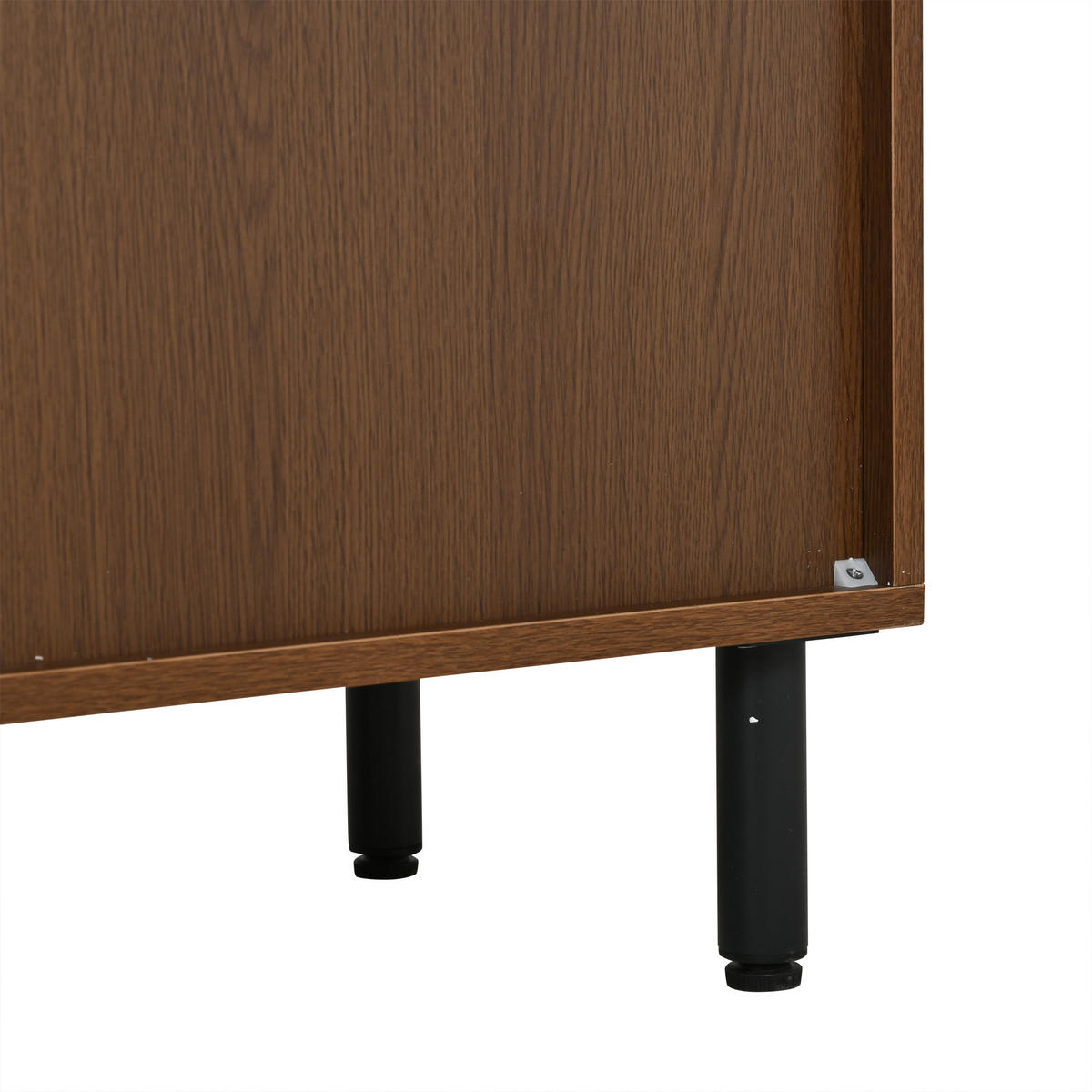 SIDEBOARD in Walnussfarben und Schwarz mit 4 Schranktüren für Küche, B160/T35/H80 cm - Walnussfarben/Schwarz, Holzwerkstoff (160/80/35cm) - STILVORA