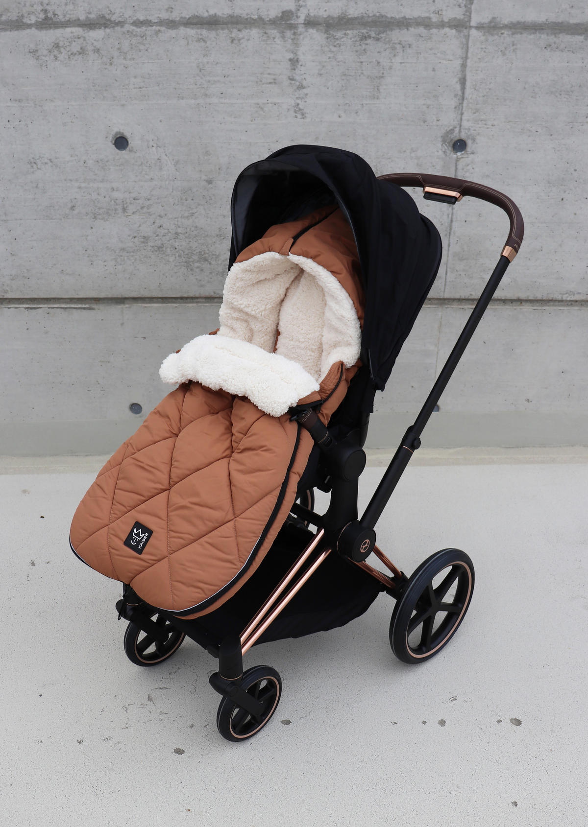 KINDERWAGEN-FUSSSACK XL TOO, camel/creme - Hellbraun, Textil (46/10/105cm) - Kaiserbaby