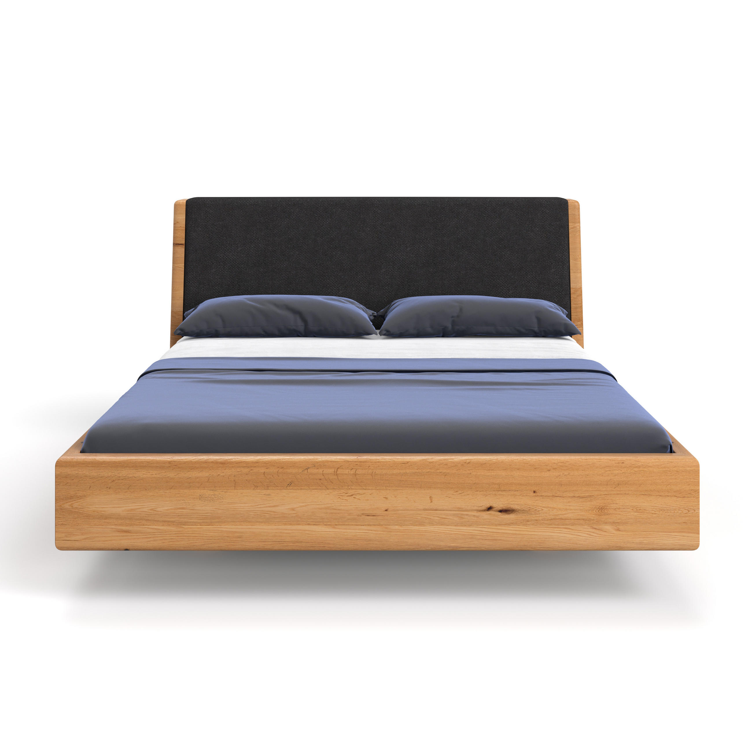 MASSIVHOLZBETT schwebend Aura Tilt aus Eiche 200x200 cm, Storm 99 (Schwarz) - Eichefarben/Braun, Holz (200/200cm) - Danzz