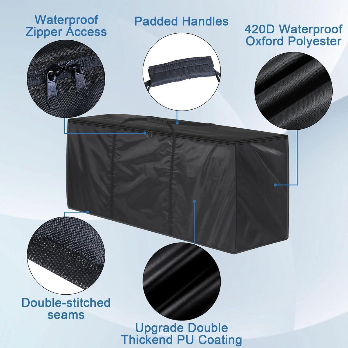 AUFLAGENBOX 670L 173 x 51 x 76 cm Schwarz - Schwarz, Kunststoff (173/76/51cm)