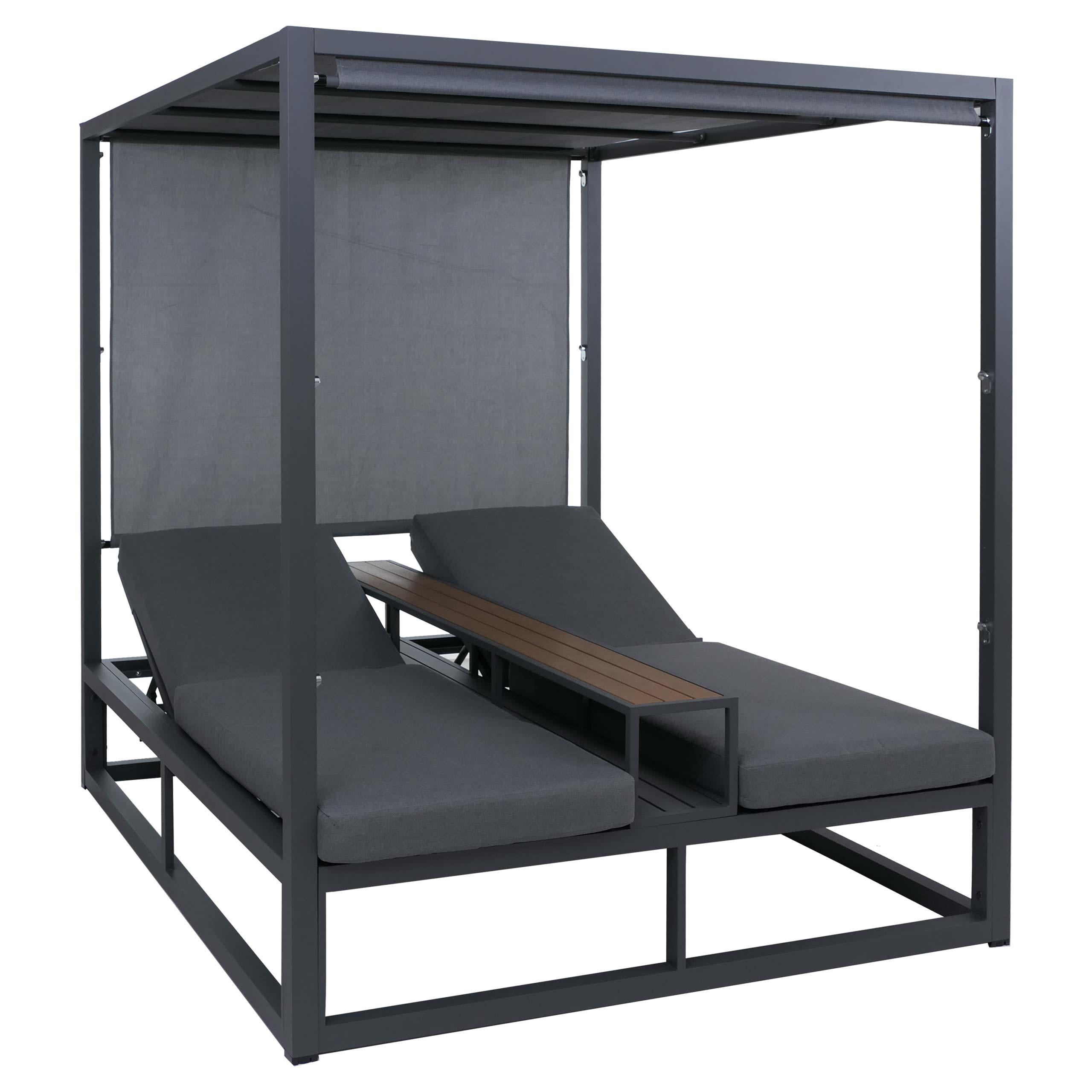 LOUNGE-GARTENLIEGE Grau - Grau, Textil (165/196/196cm) - MCW