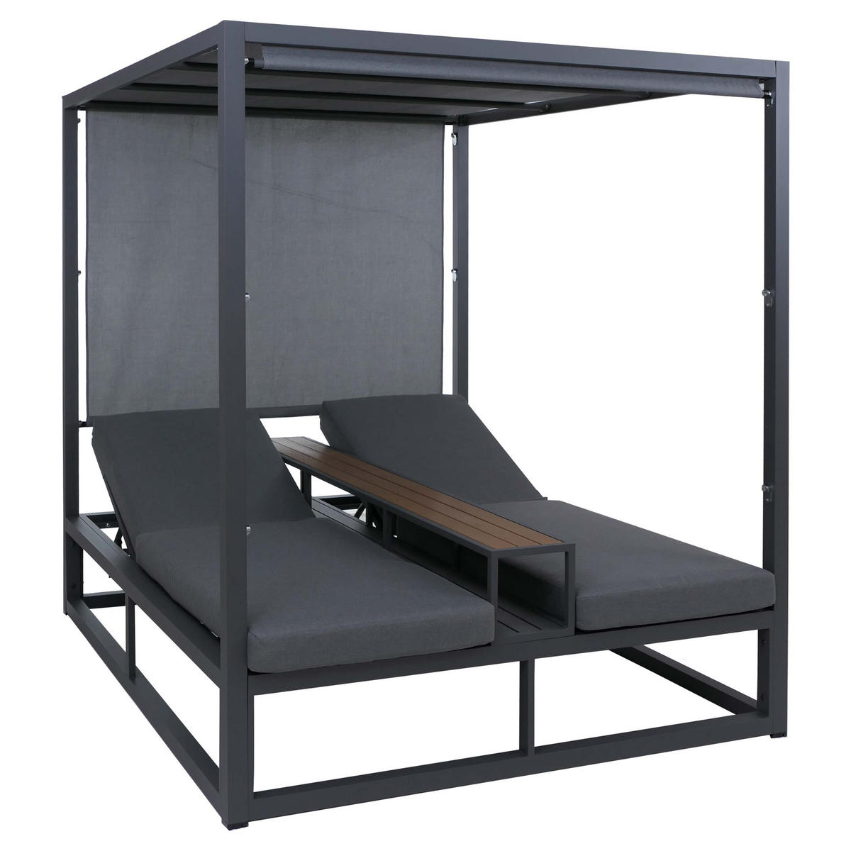 LOUNGE-GARTENLIEGE Grau - Grau, Textil (165/196/196cm) - MCW