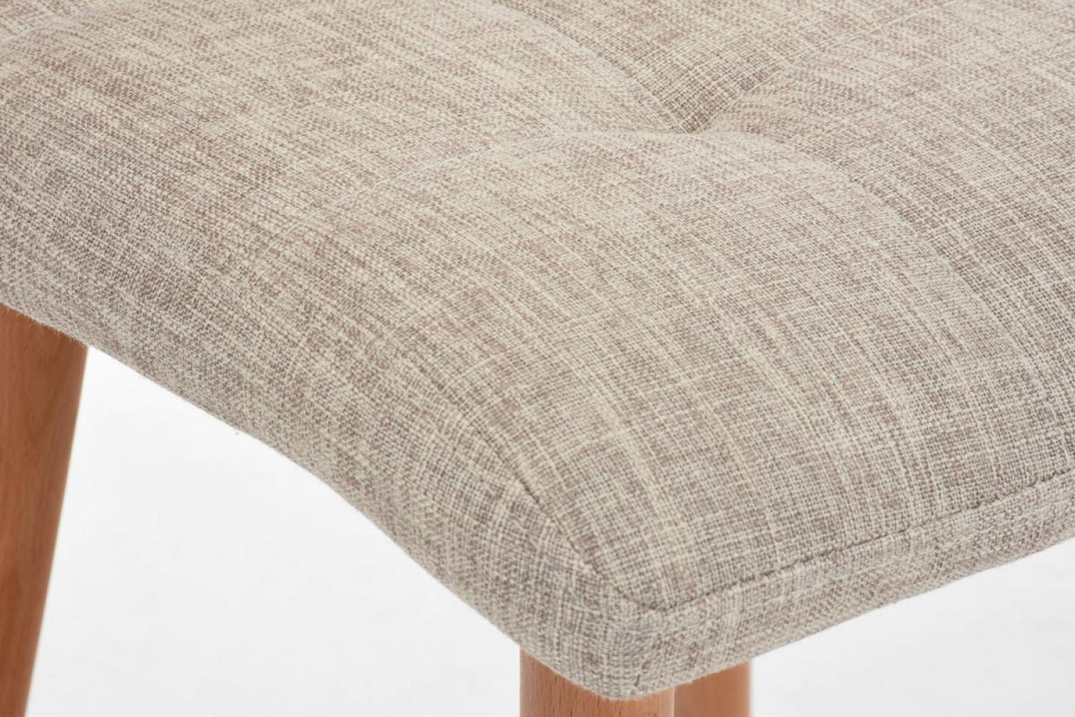 BARHOCKER Stoff Creme - Eukalyptusholzfarben/Creme, Holz/Textil (42/94/49cm) - CLP