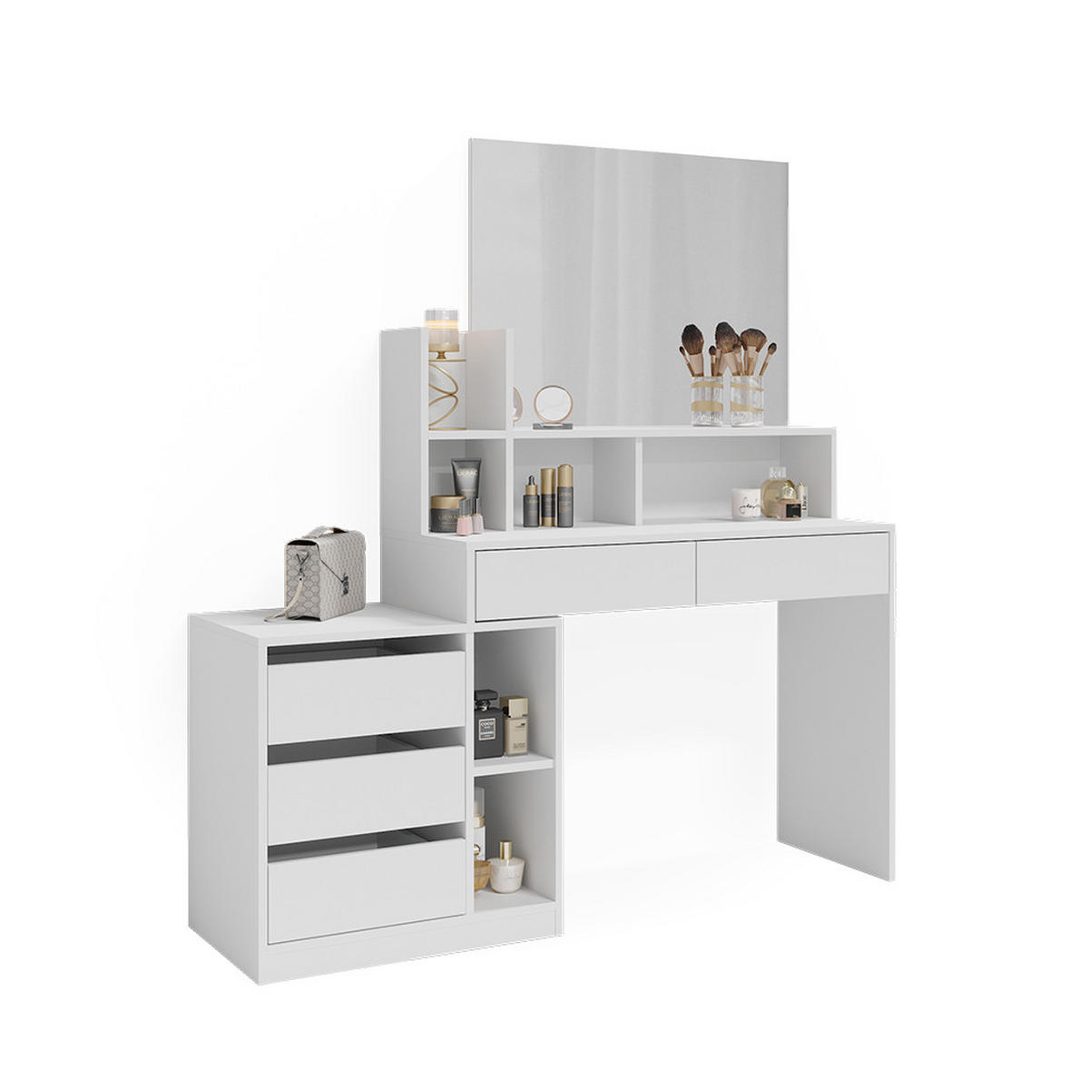 SCHMINKTISCH Anja Weiß 139.8 cm - Weiß, Holzwerkstoff (139.8/115/40cm) - Vicco