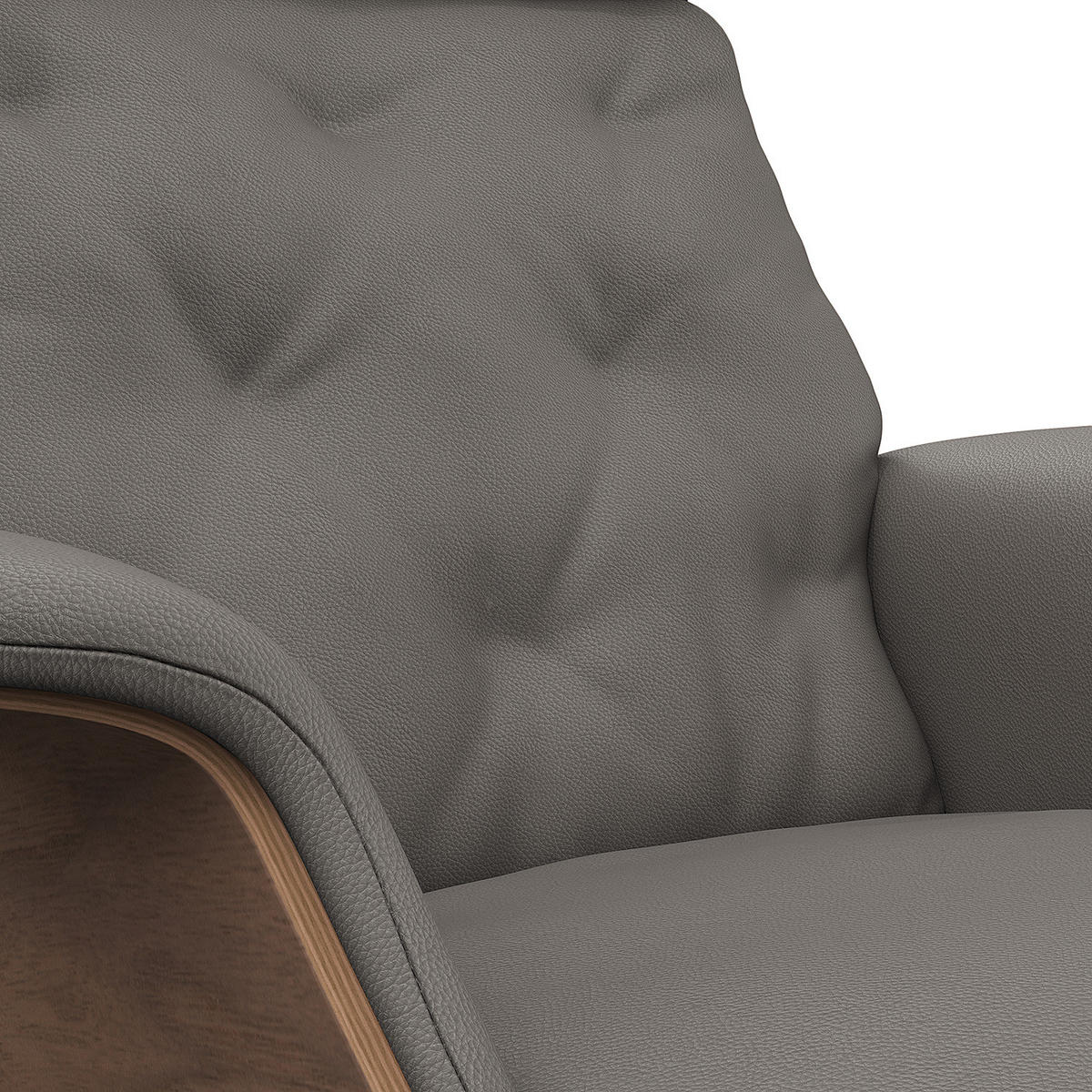 RELAXLIEGE - Echtleder - Chromfarben/Grau, Leder/Metall (83/103/147cm) - home24