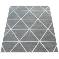 TEPPICH Kurzflor Geometrische Motive Wohnzimmer schmutzabweisend Grau Rechteckig 60x100 - Grau, Textil (60/100cm) - KADIMA DESIGN