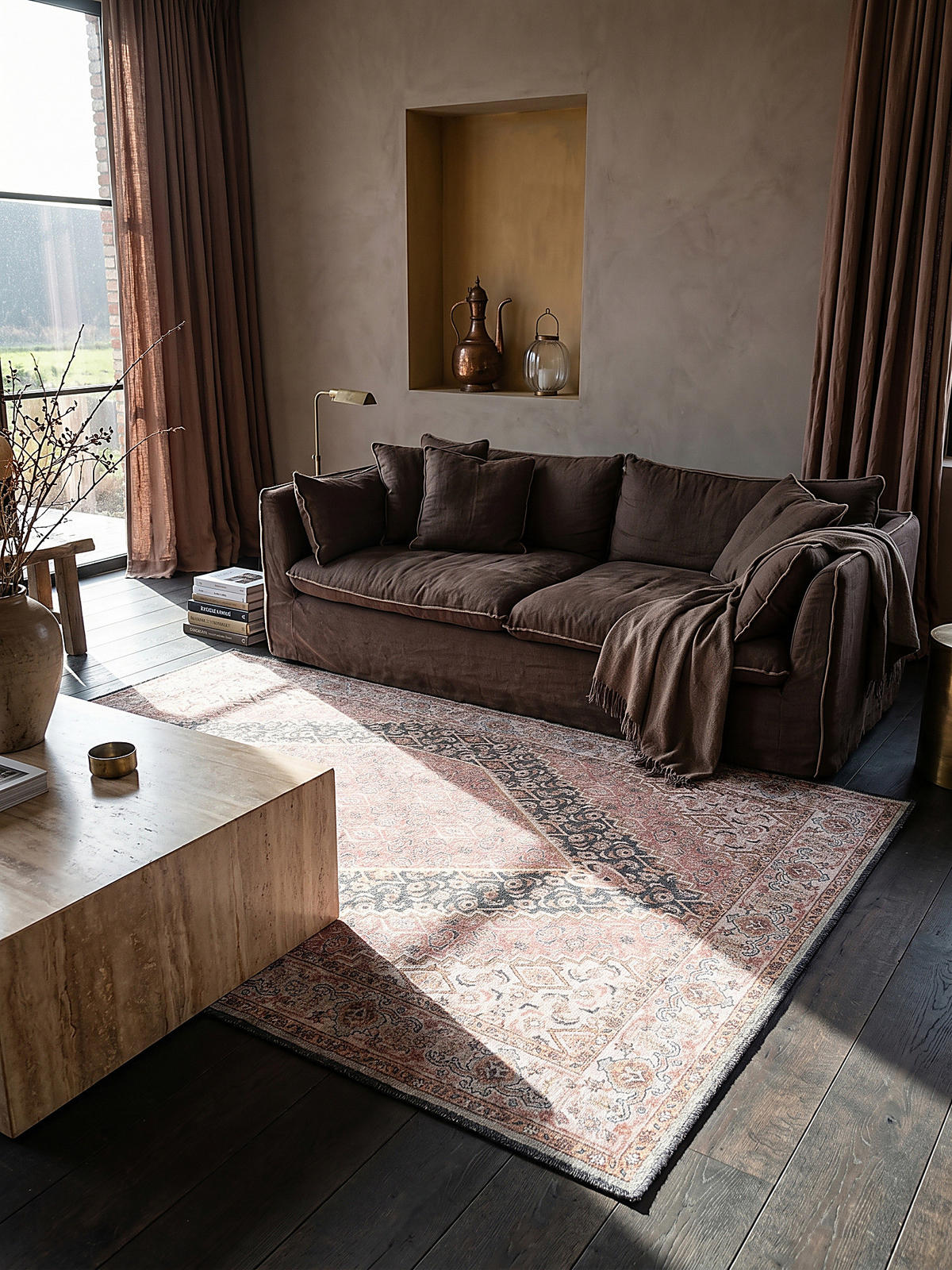 TEPPICH Waschbar HURST, orientalisch mit Medaillon, Rosa, 190 x 290 cm - Rosa, Textil (190/290cm) - KADIMA DESIGN