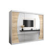 SCHWEBETÜRENSCHRANK 200/250/62 3-türig - Silberfarben/Weiß, Holz/Kunststoff (250/200/62cm) - Abiks Möbel