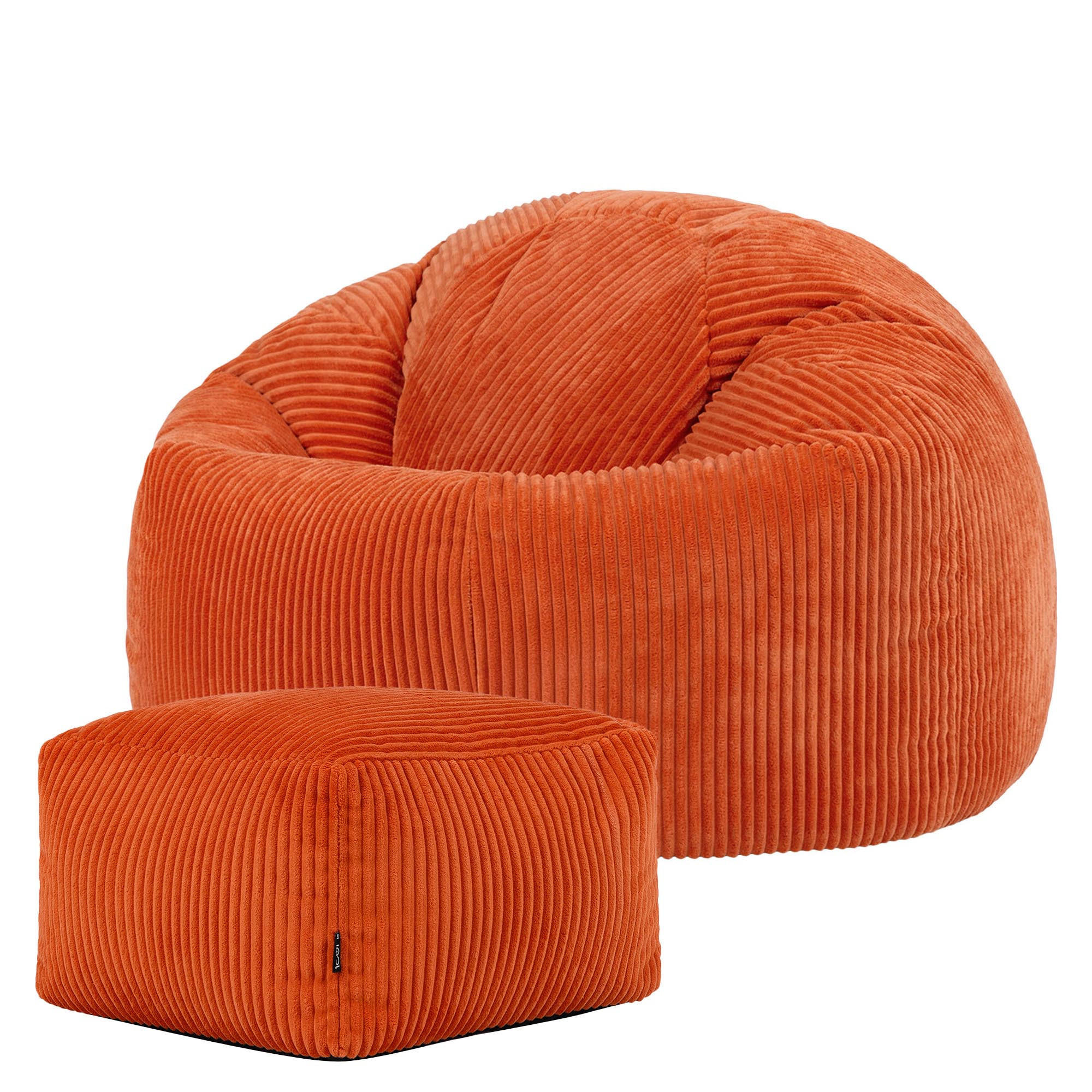 SITZSACK Klassisch + Hocker, Cord - Terracotta, Kunststoff/Textil (85/50/85cm) - icon