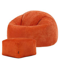 SITZSACK Klassisch + Hocker, Cord - Terracotta, Kunststoff/Textil (85/50/85cm) - icon