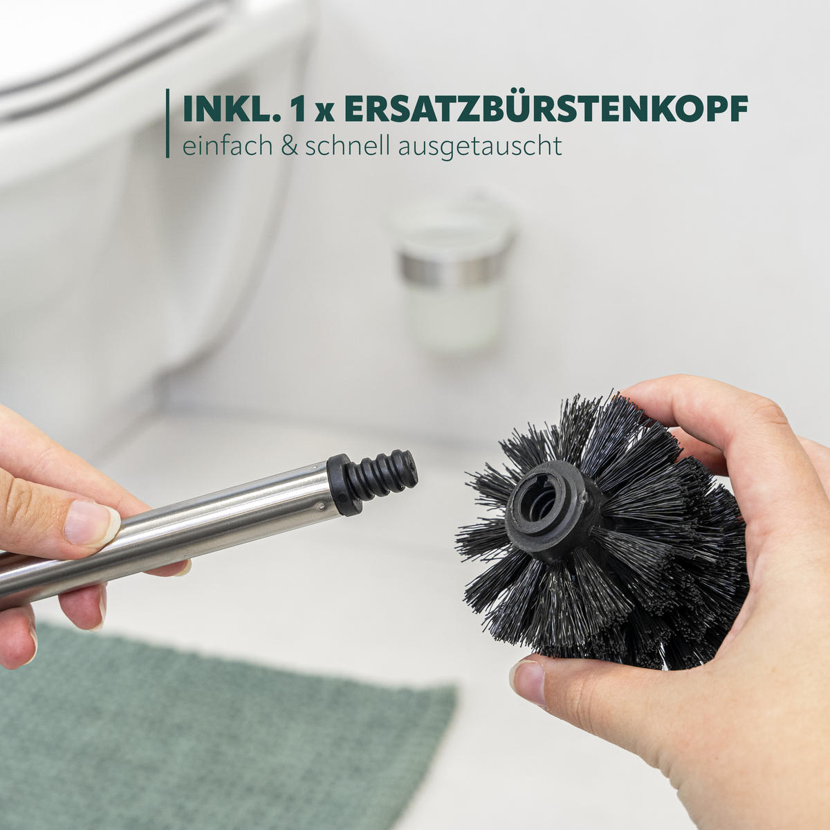 WC-GARNITUR LUCENTE, Edelstahl verchromt - Chromfarben, Metall (11.5/35/14.5cm) - bremermann