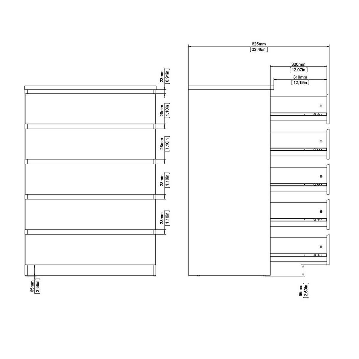 KOMMODE, Naia, Weiß, Holzwerkstoff, 77 x 50 x 112 cm - Weiß, Holzwerkstoff (77/112/50cm) - ebuy24