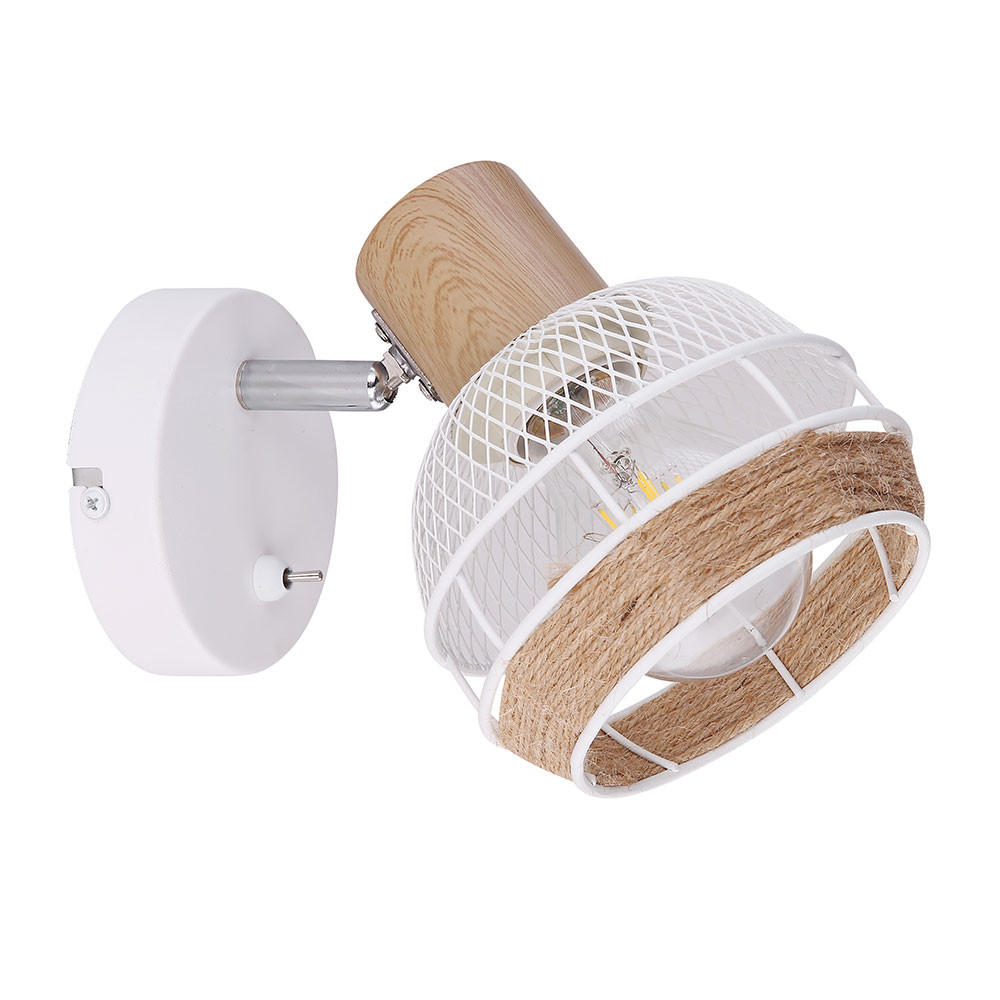 WANDLEUCHTE Holzoptik Weiß - Weiß, Holz (12.2/15/15.6cm) - Globo Lighting