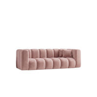 SOFA 3-Sitzer Modulares, Velvet-Stoff Riviera, Hellrosa, GRAND - Hellrosa, Holz (230/70/89cm) - Kaiser Möbel