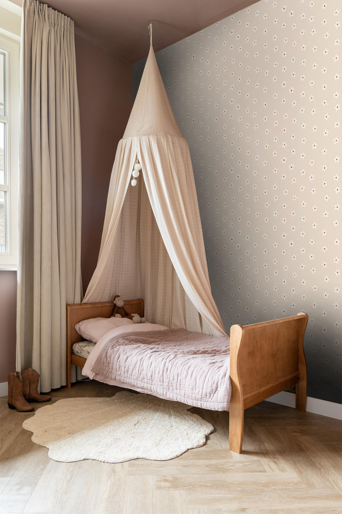 TAPETE Gänseblümchen 53 cm x 10.05 m - Beige, Papier (53/0.1cm) - ESTAhome