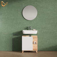 BADMÖBEL-SET Marano Sonoma/Weiß 2 Teile - Weiß/Sonoma Eiche, Holzwerkstoff (60/65/35cm) - Livinity®