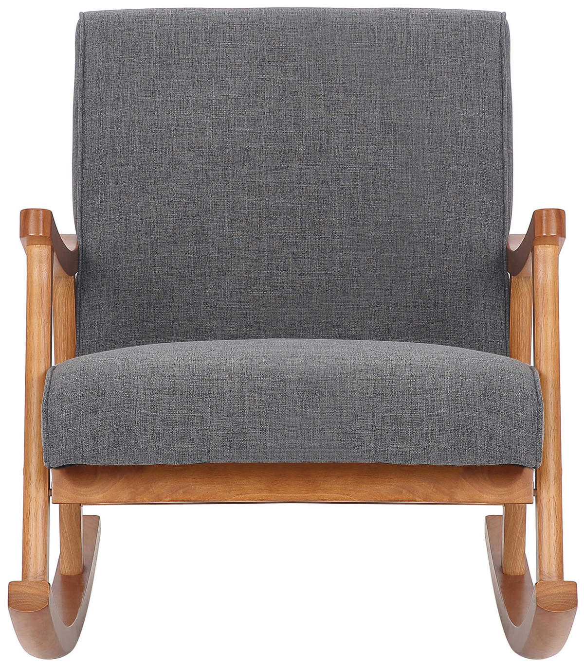 SCHAUKELSTUHL Morello Stoff, Gestell Kautschukhokz Walnuss Hellgrau - Walnussfarben/Grau, Holz/Textil (67/82/92cm) - TPFLiving