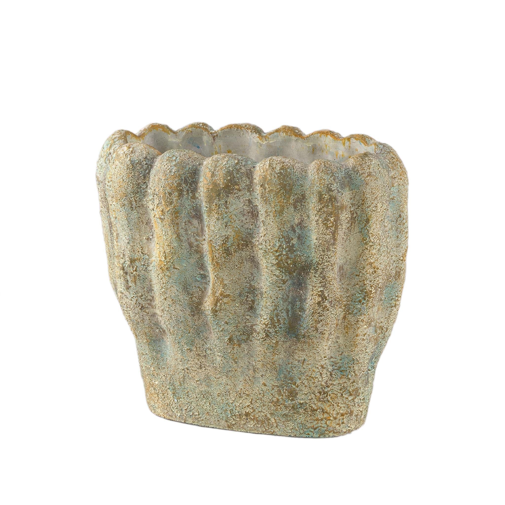 TOPF Contina Grün 30/15/28cm - Grün, Stein (28cm) - PTMD Collection