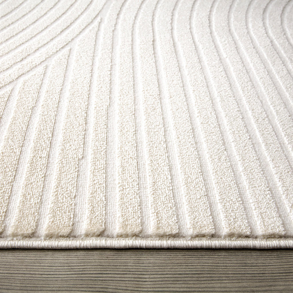 Thumbnail - Paco Home Kurzflorteppich, Creme, Textil, Rechteckig, 80x150 cm, strapazierfähig, für Fußbodenheizung geeignet, Teppiche...