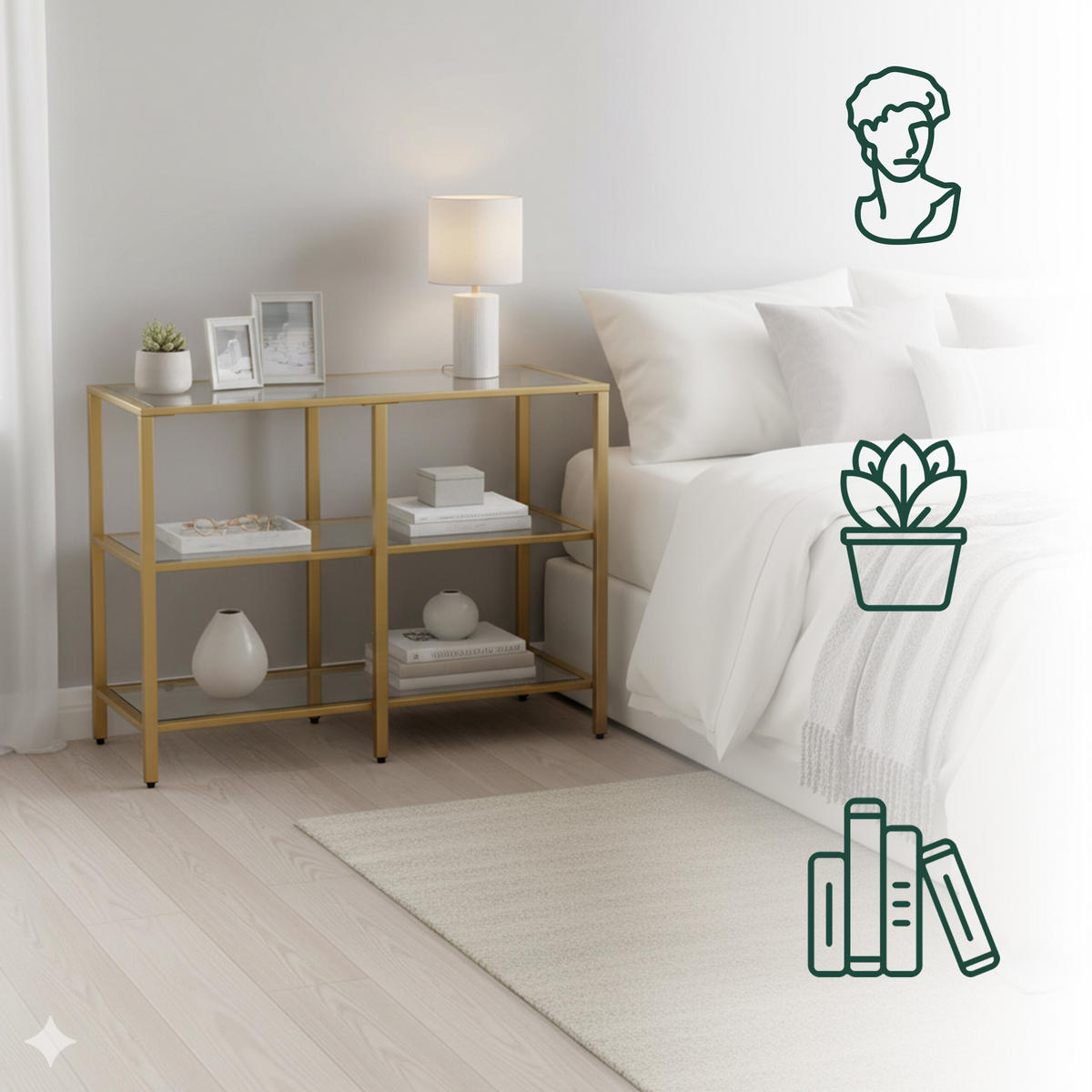 KONSOLENTISCH - Multicolor, Glas/Metall (30/100/73cm) - Relaxdays