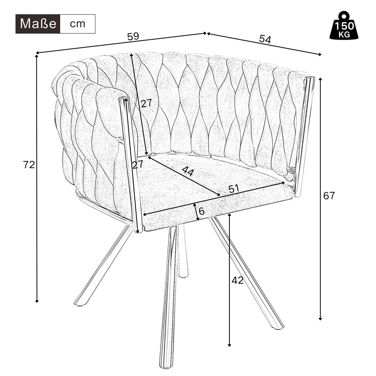 ESSZIMMERSTUHL 2er-Set Samt, 360° Drehbar, Metallbeine, Grau & Gold Luxus-Stuhl für Wohnzimmer & Schlafzimmer - Grau, Textil/Metall (59/72/54cm) - Urban Meuble