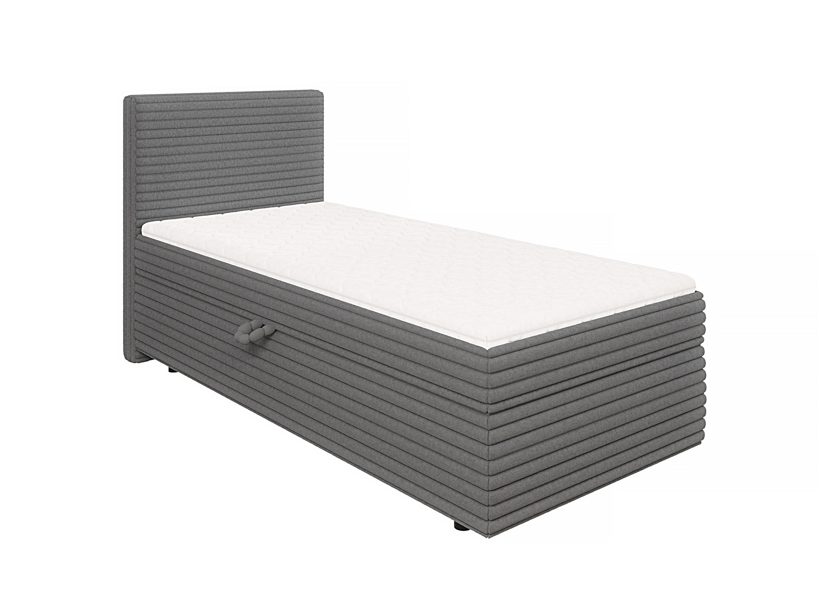BOXBETT Roma 90/200 cm Dunkelgrau Plüschcord - Dunkelgrau/Schwarz, Holz/Kunststoff (90/200cm) - S-Style Möbel
