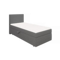 BOXBETT Roma 90/200 cm Dunkelgrau Plüschcord - Dunkelgrau/Schwarz, Holz/Kunststoff (90/200cm) - S-Style Möbel