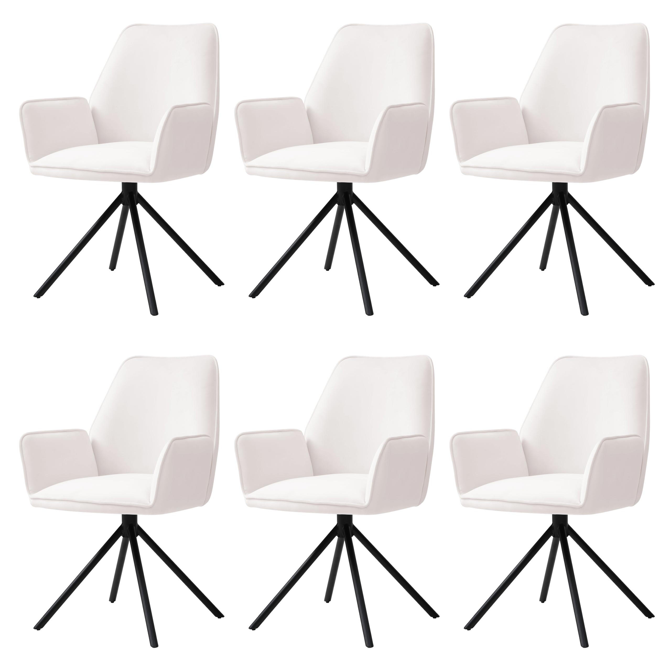 ESSZIMMERSTUHL Beige, Schwarz 6er-Set - Beige/Schwarz, Textil (60/86/60cm) - MCW